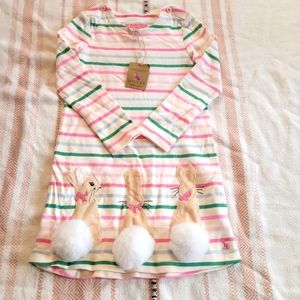 Joules Multicolor Striped Bunny Dress